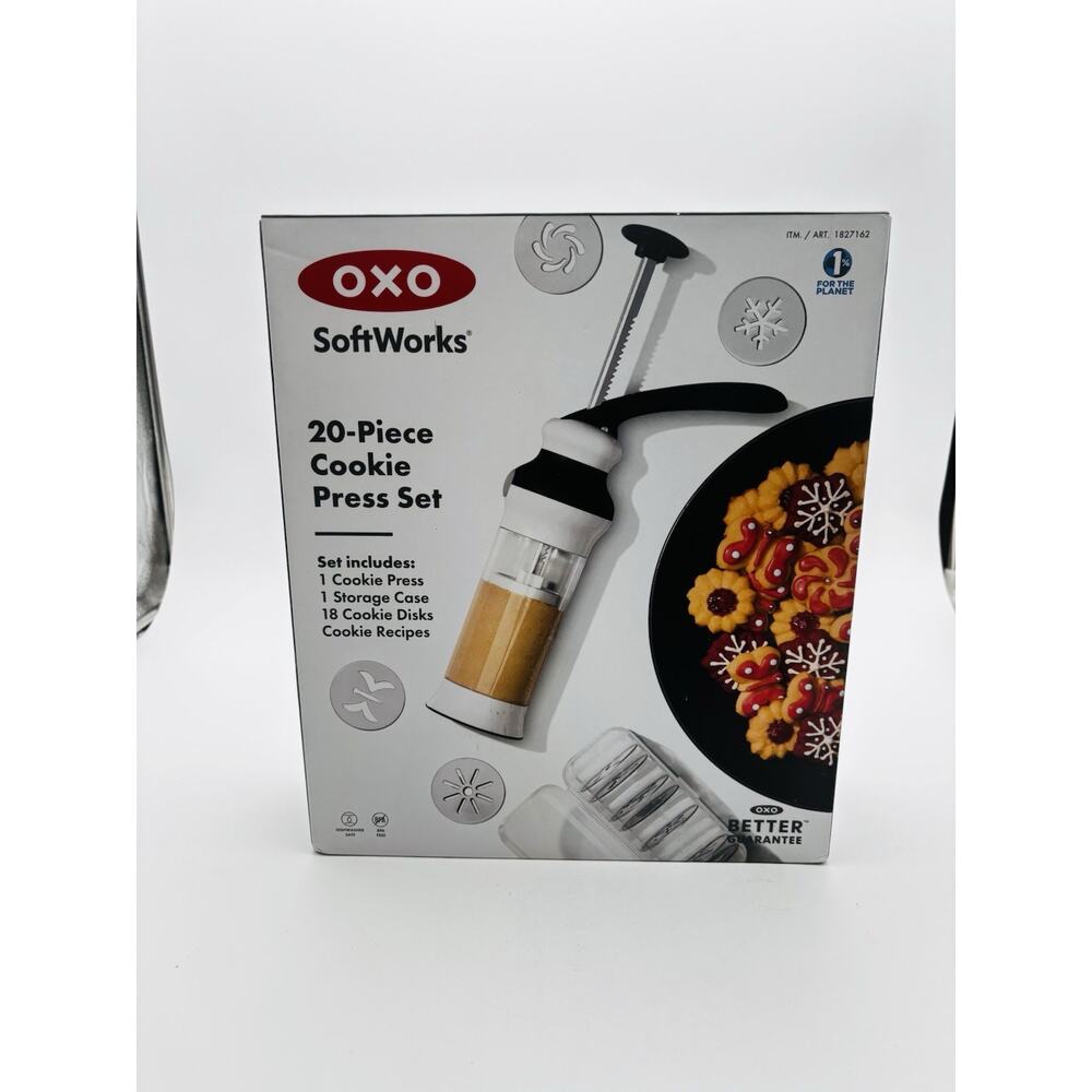 OXO SoftWorks Cookie Press Set 20Pc (1) Cookie Press (1) Storage Case (18) Disks